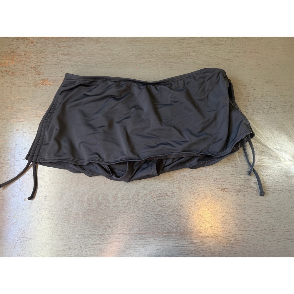 Merona Womens Black Swim Skirt Bottom with Built-in Brief Size Medium Side Ties
